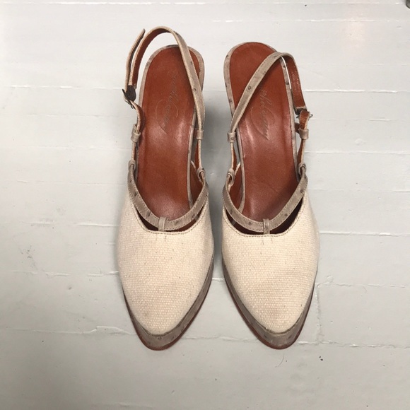 Rachel Comey canvas ostrich leather heels - Picture 4 of 7